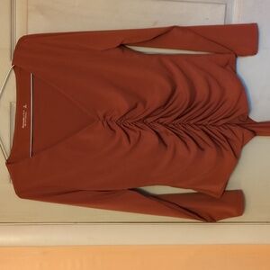 NWOT Abercrombie & Fitch XL Copper Slinky v-neck Ruched Bodysuit
